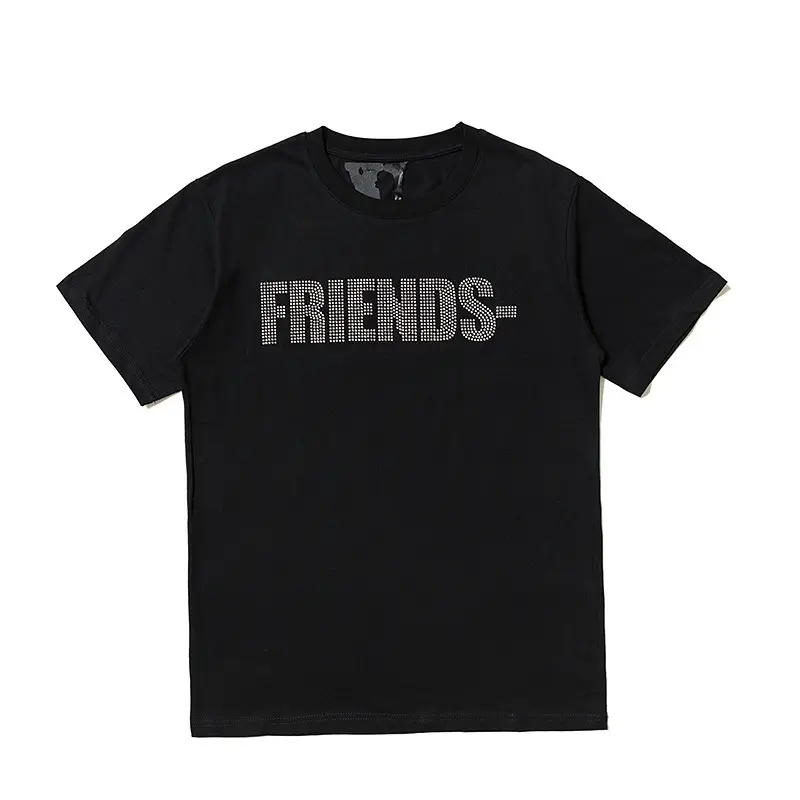 Hight गुणवत्ता मुद्रित बड़ा V दोस्त यूनिसेक्स व्यक्तित्व लोकप्रिय लघु-बाजू vlones टी शर्ट