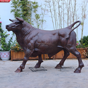 Sculpture de bétail en laiton YOUFINE, projet de décoration artistique de place extérieure personnalisée, sculpture de <span class=keywords><strong>taureau</strong></span> espagnol en bronze grandeur nature - Product Image 5