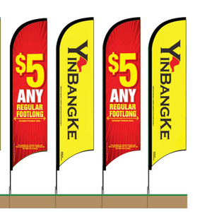 Banderas Publicitarias Personalizadas con Impresión por Transferencia Térmica, Banderas <span class=keywords><strong>de</strong></span> Playa con Asta <span class=keywords><strong>de</strong></span> Aluminio para Exteriores, Poliéster <span class=keywords><strong>de</strong></span> 110g, 2.8m-5.5m, Pancartas Deportivas - Product Image 2