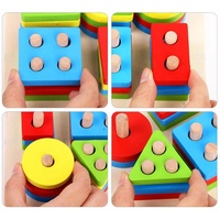 Jouets Montessori Éducatifs en Bois pour Enfants, Jeux d'Apprentissage Précoce Développant la Motricité et les Formes Géométriques