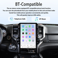 Autoradio Android 14,4 pouces compatible avec Dodge Ram 2013-2018, navigation GPS, Carplay, lecteur multimédia, écran tactile, unité principale