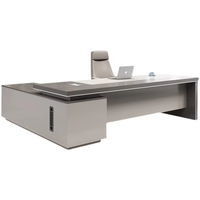Combo de silla de escritorio de oficina moderna de lujo ligero, Supervisor de presidente de madera Simple, escritorio de computadora de liderazgo de clase grande para uso doméstico