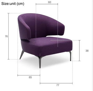 Italian Furniture Bedroom Purple <b>Recliner</b> Chair Fabric Lounge Chair Living Room Leisure Hotel Club Lobby Reception <b>Armchair</b> - Product Image 6