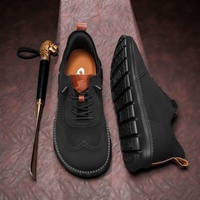 Chaussures décontractées d'été pour hommes, style pieds nus, à enfiler, à bout épais, coupe extra large, avec empeigne haute et tige en maille pour pieds larges