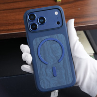 Étui de téléphone magnétique à chargement sans fil en cuir PU de luxe avec anneau métallique électroplaqué pour iPhone 17 Air Pro Max 16 15 14