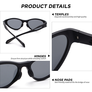 Lunettes de soleil polarisées œil de chat tendance pour femmes, personnalisables, unisexe, pour hommes, noires, marron, de créateur, de luxe, collection 2026 - Product Image 4