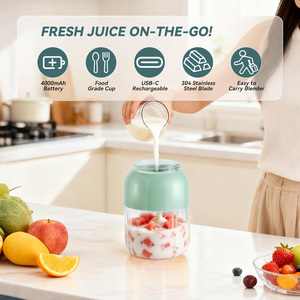 <span class=keywords><strong>Mixeur</strong></span> Portable 800ml pour Glace Pilée, Extracteur de Jus <span class=keywords><strong>Sans</strong></span> Fil 4000mAh Rechargeable, <span class=keywords><strong>Mixeur</strong></span> de Smoothies de <span class=keywords><strong>Fruits</strong></span> pour Voiture et Camping - Product Image 3