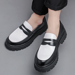 British Style Thick Platform Loafers For Men Slip <b>On</b> Business Casual Leather Shoes Large Size Comfort Non Slip Formal Dress Shoe - Product Image 5