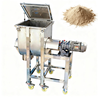 Mélangeur de poudre horizontal compact en acier inoxydable 304, mélangeur à ruban horizontal pour le traitement de petites quantités de matières premières alimentaires