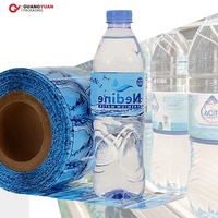 Étiquettes en film rétractable souple en PVC certifiées ISO pour bouteilles d'eau minérale, vente en gros