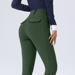 Pantalon d'équitation SILUO pour femme, nouvelle collection, en silicone intégral, couleur kaki, respirant, taille XL, pour l'équitation - Product Image 4