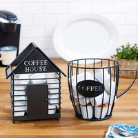 Support de capsules de café en métal pour la maison panier de rangement de petites dosettes pour le comptoir en forme de maison