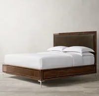Chambre à coucher classique de luxe américaine Sassanid OEM lit panneau en cuir Benoit
