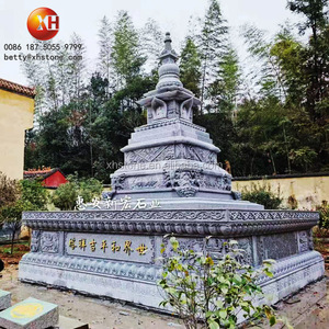 Escultura de Pagoda y Torre de Piedra de Granito Natural, Estilo Budista Tibetano Antiguo, para Jardín - Product Image 3