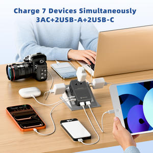 Adaptador de Viaje Internacional Wontravel FCC CE RosH de 25 W, Adaptador de Viaje Delgado para Estudios en el Extranjero - Product Image 2