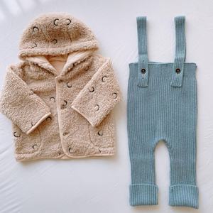 Nouveau mignon motif à carreaux polaire fourrure broderie <span class=keywords><strong>manteau</strong></span> d'hiver pour bébé enfant en bas âge nourrissons vêtements d'extérieur chauds cape veste - Product Image 3
