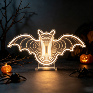 Wholesale Bat Shape <b>Acrylic</b> Infinity <b>Mirror</b> Panel Halloween LED Abyss Light Reflective Sheet - Product Image 3