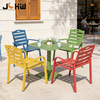 En stock, Chaise de salle à manger d'extérieur en aluminium durable pour café, jardin, restaurant, bord de mer, camping et terrasse