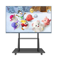 Papan Tulis Interaktif LCD Layar Sentuh 65/75/86 Inci Resolusi Tinggi 4K Dengan Komputer Android 14 OPS untuk Papan Pintar Kelas