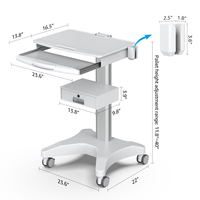 Chariot mobile médical moderne OEM pour ordinateur portable, en métal écologique, avec tiroir et support de scanner, pour usage clinique et hospitalier (BEWISER OC-3Pro)