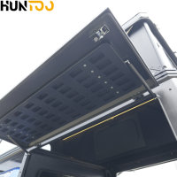 Tente de toit pliable, imperméable, légère, moderne, extensible, en aluminium, pour camionnette, type pop-up.