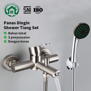 Pano.V Wholesale 304 Stainless Steel Simple Shower Suit Surface <b>Mounted</b> Household Triple Faucet with Soft <b>Spray</b> Mixing Valve - Product Image 2