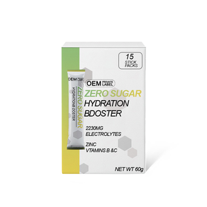 אבקות אלקטרוליטים בטעם לימון-ליים ללא סוכר, מותג פרטי, למשקאות ביחידות אישיות עם אבקת מי קוקוס - Product Image 1