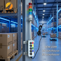 Tour de signalisation LED RGB multicouche 220V avec interrupteur pour machines d'atelier et usage en entrepôt