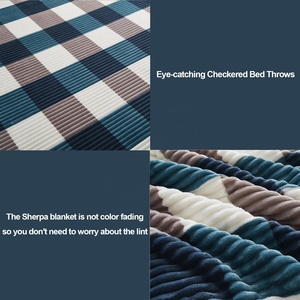 Bindi Sherpa lông cừu ném chăn sang trọng Fluffy lớn lớn lưới flannel chăn cho sofa đi văng giường - Product Image 3