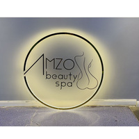 Enseigne ronde personnalisée en acrylique rétroéclairée 3D avec logo pour bureau, salon, magasin et publicité extérieure fixée au mur