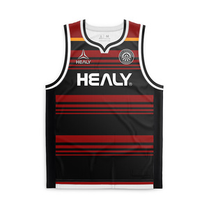 HEALY Maillot de basket-ball en polyester personnalisé, nouveau design, qualité supérieure, vente en gros, respirant, pour hommes - Product Image 1