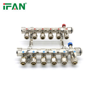 Colector de Distribución de Agua de Acero Inoxidable de Alta Presión IFAN, de 2 a 12 Vías, para Calefacción por <span class=keywords><strong>Suelo</strong></span> <span class=keywords><strong>Radiante</strong></span>, Colectores PEX - Product Image 2