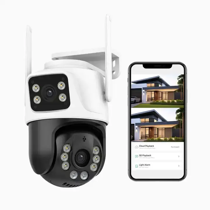 Qearim 6MP 9MP 12MP caméra de sécurité extérieure rohs 4k avec alarme caméra ip sans fil réseau wifi caméra de vidéosurveillance de sécurité à domicile