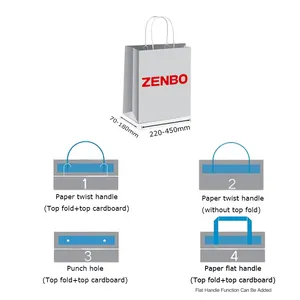 Zenbo-máquina de bolsas de papel totalmente automática, máquina para hacer bolsas de papel de alimentación, ZB1260S-450