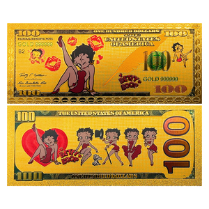 Miễn phí vận chuyển bộ sưu tập quà tặng 100 tiền hóa đơn betty-boop phim hoạt hình phim hoạt hình Polymer vàng lá mạ tiền giấy - Product Image 5