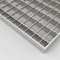 Marche d'escalier industrielle robuste en acier inoxydable/acier au carbone, à barres plates dentelées antidérapantes, pour appartement et villa