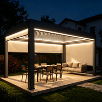 Pergola en aluminium motorisée à lames orientables, toit rétractable électrique en aluminium, imperméable, pare-soleil automatique pliable pour terrasse extérieure et jardin