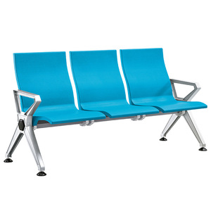 Sillas de espera Yijiahao de 1, 2, 3, 4 y 5 plazas, de poliuretano azul con reposabrazos, para uso en aeropuertos, estaciones de tren y hospitales. - Product Image 2