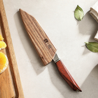 3-sterren chef-kok co-branded kleine messen scherpe Damascus poederstaal utility mes met walnoot houten schede set