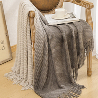 Couverture de jet de dégradé de mode avec des glands doux maison hôtel chaise lit canapé sommeil sieste couverture chaude couvertures