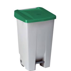 Cestino per rifiuti con pedale e coperchio verde da 80 litri per uso interno ed esterno - Product Image 1