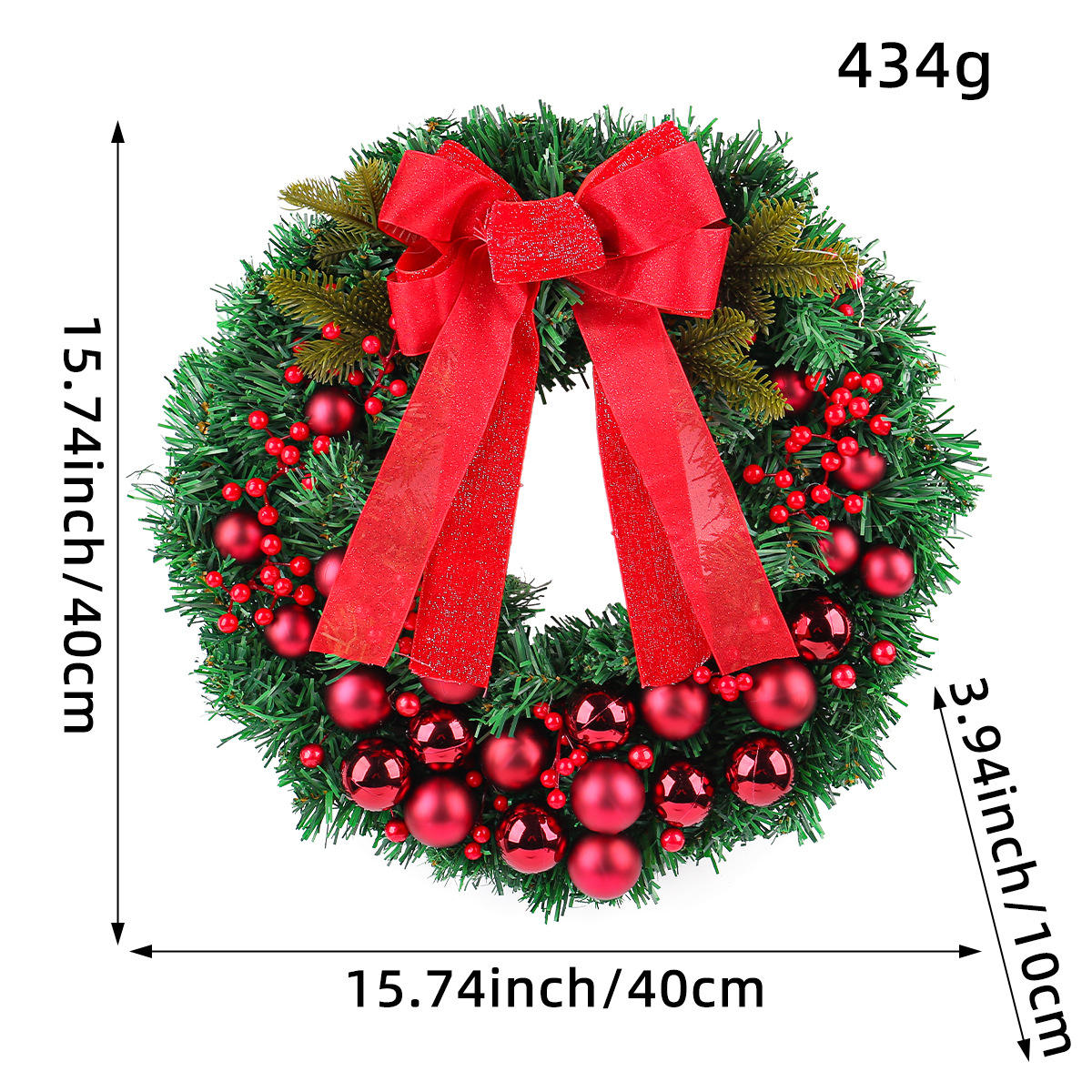 Burgundy Christmas ball wreath