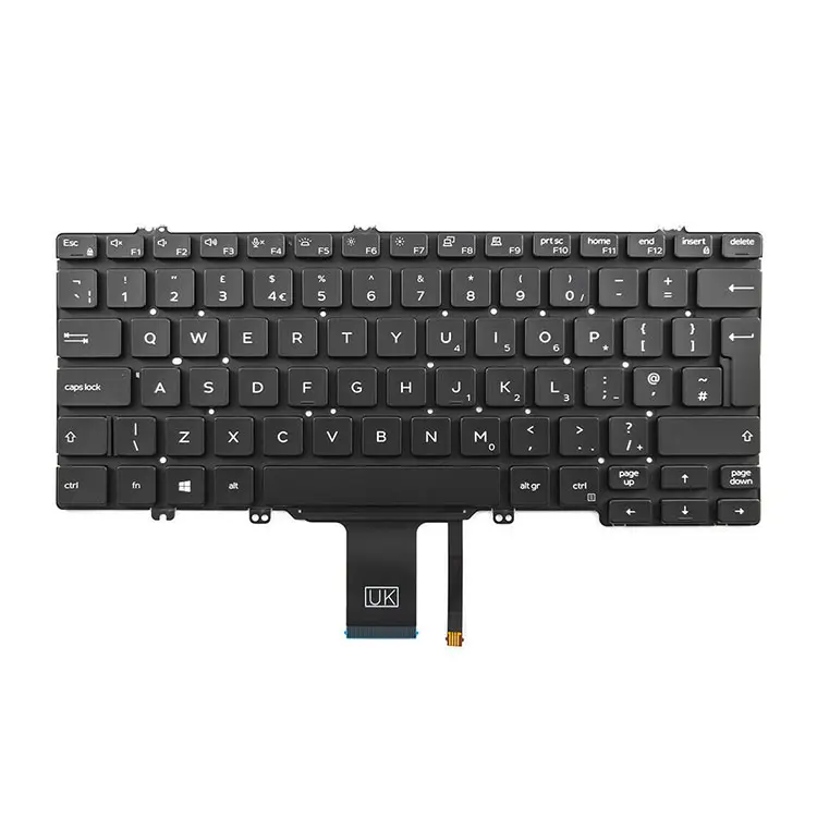 Teclado interno retroiluminado para computadora portátil UK English para Dell Latitude 3JKFK 666FG 7300 5310 5300