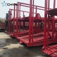 Semi-remorque porte-voitures à double étage CHVM d'occasion pour 6/8 voitures, transporteur de voitures hydraulique à vendre