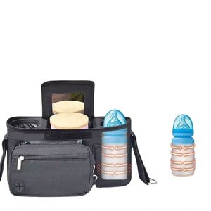Sac de rangement pour poussette BSCI, organisateur suspendu pour couches de bébé, sac de poussette personnalisé avec porte-gobelets chauffants pour couches de bébé - Product Image 2