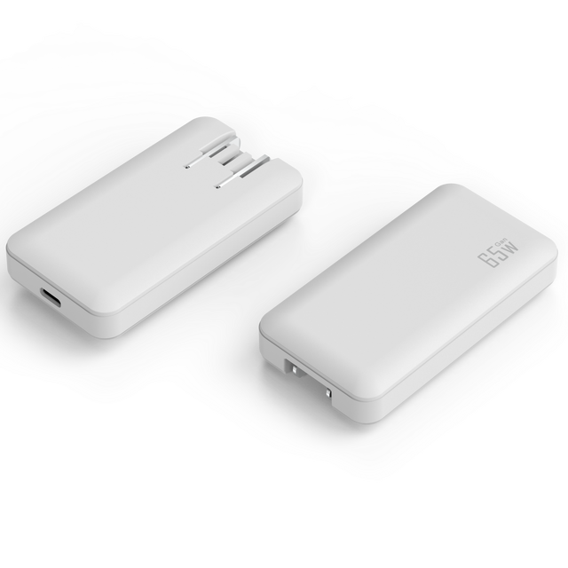 65W GaN 2-Port USB-C Laptop Wall Charger with USB-A Fast Charging PD3.0 & PPS 20V 3.25A Foldable OTP/OVP/OCP Protection