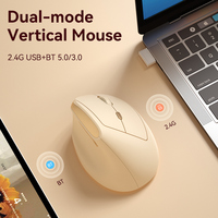 Nouveau produit Souris verticale ergonomique bi-mode portable compacte BT USB Version batterie sans fil