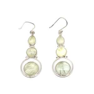 Pendientes de Plata de Ley 925 con Prehnita para Mujer, Joyería Elegante y Moderna para Bodas, Regalos y Uso Diario - Product Image 2