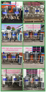 300L สายเครื่องจักรนมพาสเจอร์ไรส์ Homogenizer เครื่องทำความเย็นนมพาสเจอร์ไรซ์และเครื่องบรรจุภัณฑ์ - Product Image 3