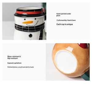 Novedad de Navidad 2026: Taza de Café 3D de Cerámica Personalizable con Diseño de Papá Noel y Muñeco de Nieve, Ideal para Regalo Navideño Infantil o Cesta de Navidad - Product Image 5